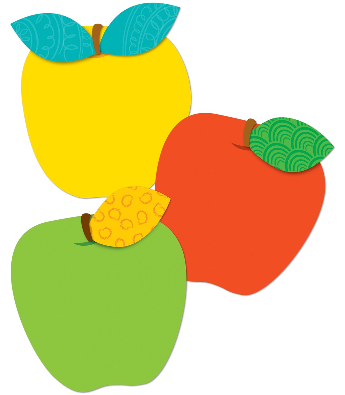 Carson Dellosa 36-Piece Red, Yellow, and Green Apples, Colorful Cardstock Fruit Cutouts for Name Tags, Bulletin Board, Back to School Decorations, and Classroom Decor
